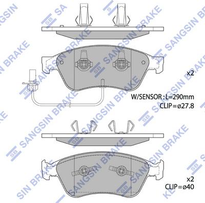 Hi-Q SP1693A - Kit pastiglie freno, Freno a disco autozon.pro