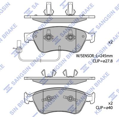 Hi-Q SP1693 - Kit pastiglie freno, Freno a disco autozon.pro