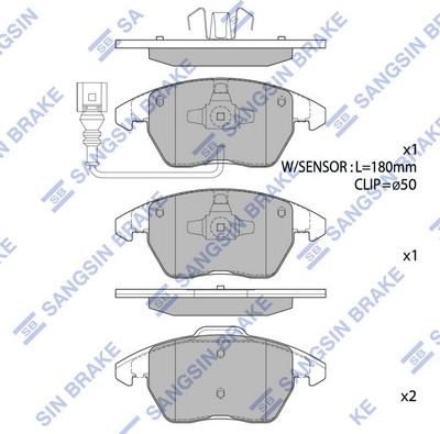 Hi-Q SP1692 - Kit pastiglie freno, Freno a disco autozon.pro