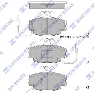 Hi-Q SP1668 - Kit pastiglie freno, Freno a disco autozon.pro