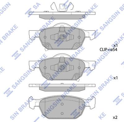 Hi-Q SP1605 - Kit pastiglie freno, Freno a disco autozon.pro