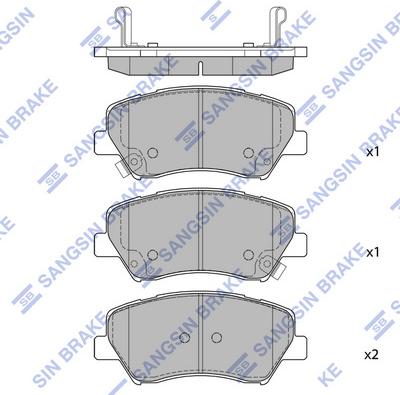 Hi-Q SP1687 - Kit pastiglie freno, Freno a disco autozon.pro