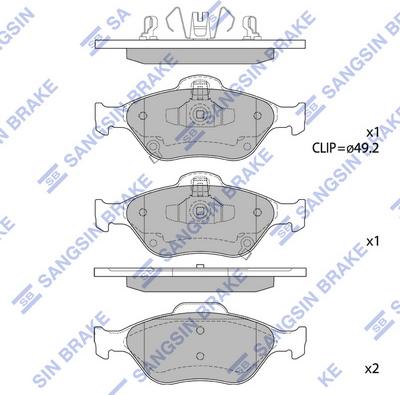 Hi-Q SP1631 - Kit pastiglie freno, Freno a disco autozon.pro