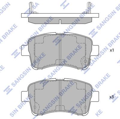 Hi-Q SP1633 - Kit pastiglie freno, Freno a disco autozon.pro