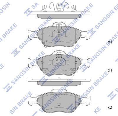 Hi-Q SP1632 - Kit pastiglie freno, Freno a disco autozon.pro