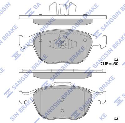 Hi-Q SP1623 - Kit pastiglie freno, Freno a disco autozon.pro