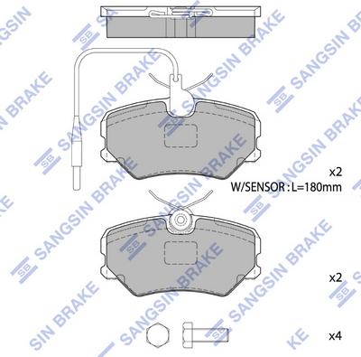 Hi-Q SP1180 - Kit pastiglie freno, Freno a disco autozon.pro