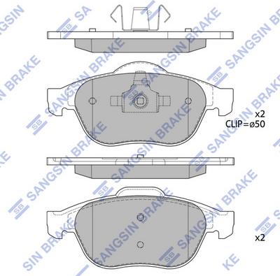 Hi-Q SP1892 - Kit pastiglie freno, Freno a disco autozon.pro