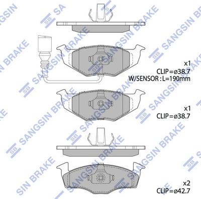 Hi-Q SP1857A - Kit pastiglie freno, Freno a disco autozon.pro