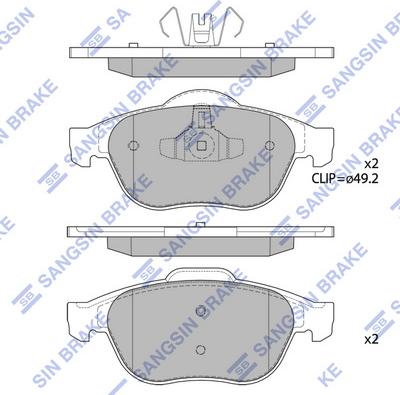 Hi-Q SP1802 - Kit pastiglie freno, Freno a disco autozon.pro