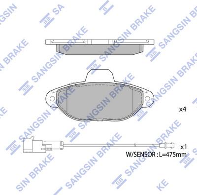 Hi-Q SP1807 - Kit pastiglie freno, Freno a disco autozon.pro