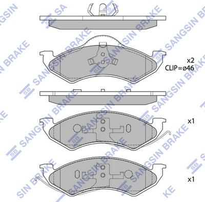 Hi-Q SP1347 - Kit pastiglie freno, Freno a disco autozon.pro