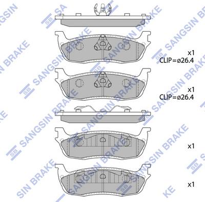 Hi-Q SP1295 - Kit pastiglie freno, Freno a disco autozon.pro