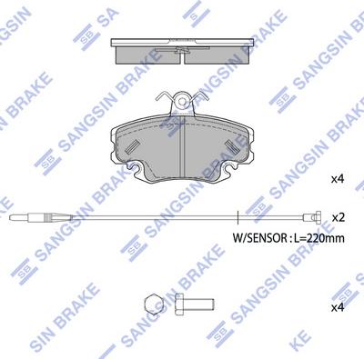 Hi-Q SP1243 - Kit pastiglie freno, Freno a disco autozon.pro