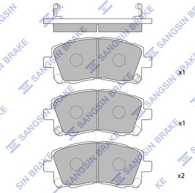 Hi-Q SP1225 - Kit pastiglie freno, Freno a disco autozon.pro