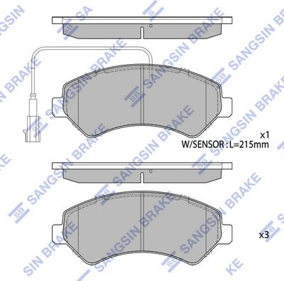 Hi-Q SP1716A - Kit pastiglie freno, Freno a disco autozon.pro