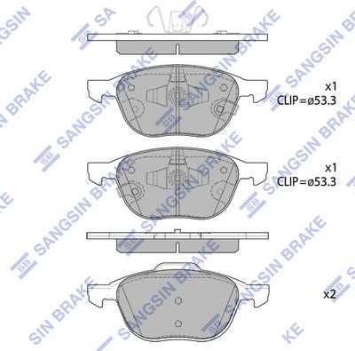 Hi-Q SP1712 - Kit pastiglie freno, Freno a disco autozon.pro