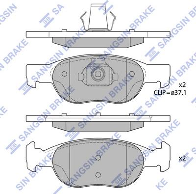 Hi-Q SP1739 - Kit pastiglie freno, Freno a disco autozon.pro