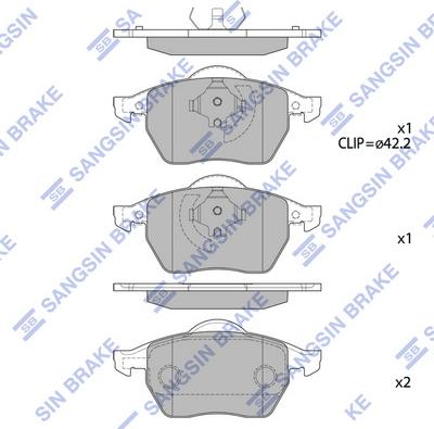 Hi-Q SP2097A - Kit pastiglie freno, Freno a disco autozon.pro