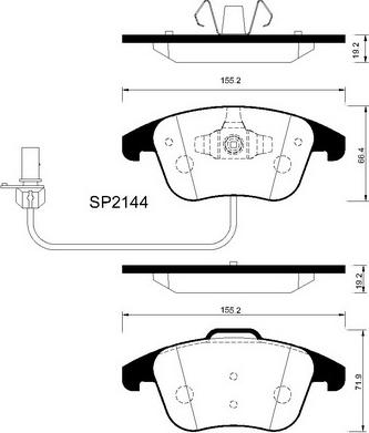 Hi-Q SP2144 - Kit pastiglie freno, Freno a disco autozon.pro