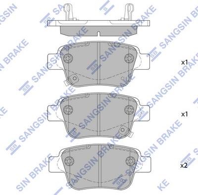 Hi-Q SP2184 - Kit pastiglie freno, Freno a disco autozon.pro