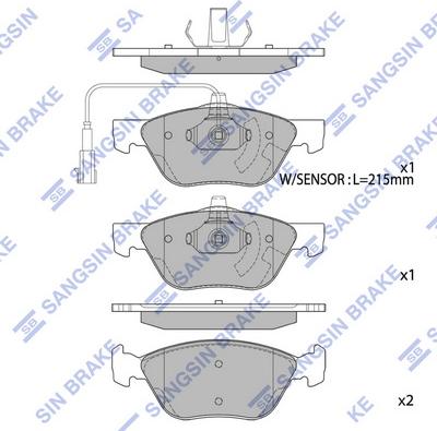 Hi-Q SP2294A - Kit pastiglie freno, Freno a disco autozon.pro