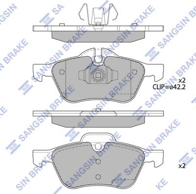 Hi-Q SP2243 - Kit pastiglie freno, Freno a disco autozon.pro