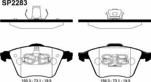 Hi-Q SP2283 - Kit pastiglie freno, Freno a disco autozon.pro