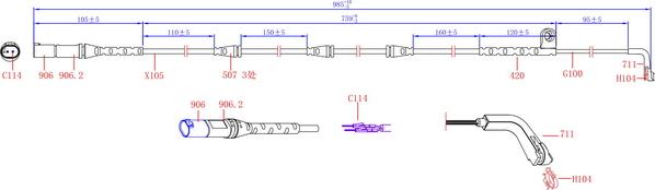 Hi-Q SWS1619 - Contatto segnalazione, Usura past. freno / mat. d'attrito autozon.pro