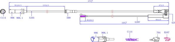 Hi-Q SWS1621 - Contatto segnalazione, Usura past. freno / mat. d'attrito autozon.pro