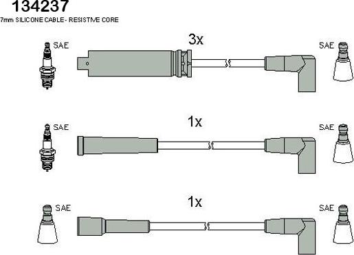 Hitachi 134237 - Kit cavi accensione autozon.pro