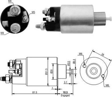 Hoffer 46100 - Elettromagnete, Motore d'avviamento autozon.pro