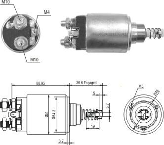 Hoffer 46312 - Elettromagnete, Motore d'avviamento autozon.pro