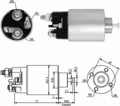 Hoffer 6646058 - Elettromagnete, Motore d'avviamento autozon.pro