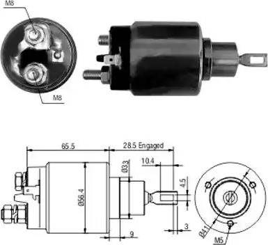 Hoffer 6646068 - Elettromagnete, Motore d'avviamento autozon.pro