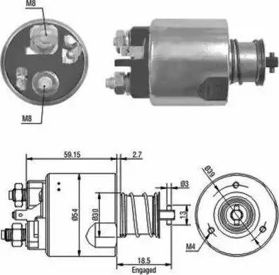 Hoffer 6646087 - Elettromagnete, Motore d'avviamento autozon.pro