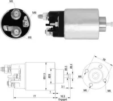 Hoffer 6646157 - Elettromagnete, Motore d'avviamento autozon.pro