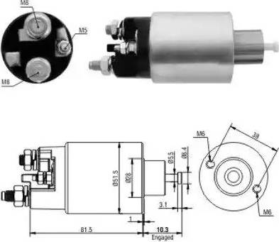 Hoffer 6646100 - Elettromagnete, Motore d'avviamento autozon.pro