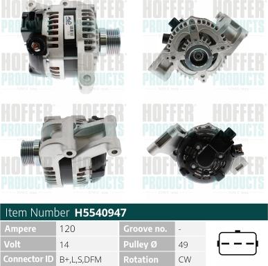 Hoffer H5540947 - Alternatore autozon.pro