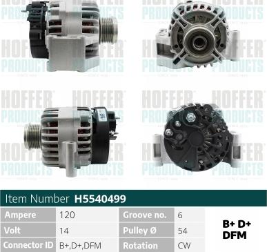 Hoffer H5540499 - Alternatore autozon.pro