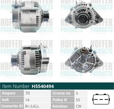 Hoffer H5540494 - Alternatore autozon.pro