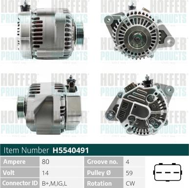 Hoffer H5540491 - Alternatore autozon.pro