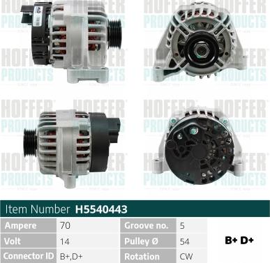 Hoffer H5540443R - Alternatore autozon.pro