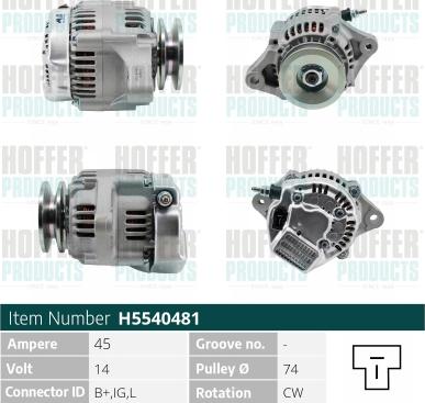 Hoffer H5540481 - Alternatore autozon.pro