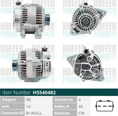 Hoffer H5540482 - Alternatore autozon.pro