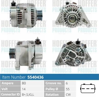 Hoffer H5540436 - Alternatore autozon.pro