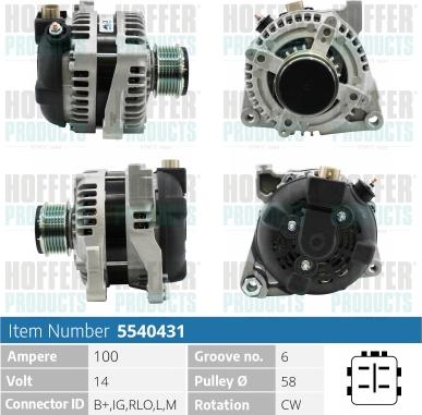 Hoffer H5540431 - Alternatore autozon.pro