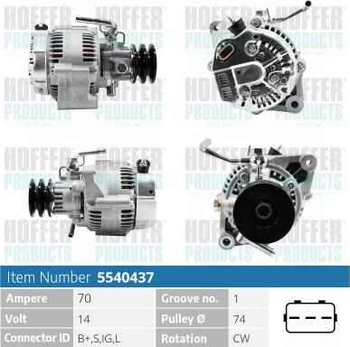 Hoffer H5540437 - Alternatore autozon.pro