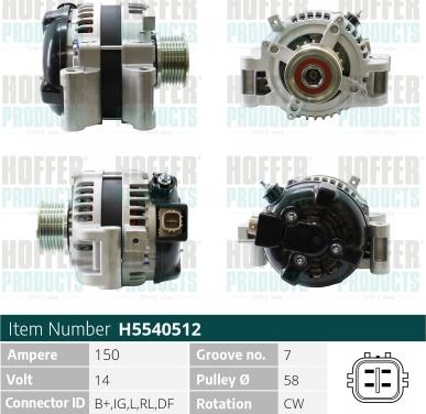 Hoffer H5540512 - Alternatore autozon.pro