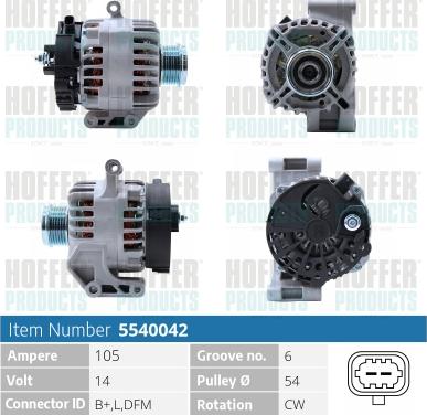 Hoffer H5540042 - Alternatore autozon.pro